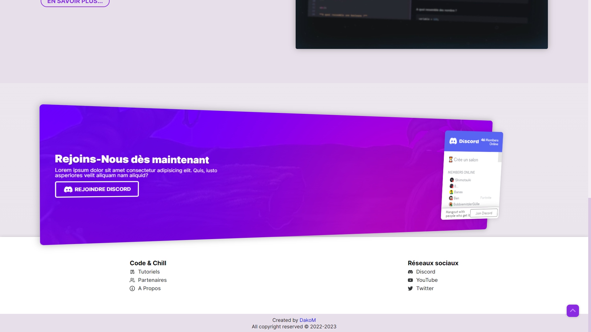 image du Projet numéro 9 Code & Chill